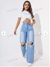 Women’s Light Blue Distressed Denim Jeans