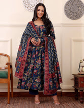 Women Cotton Silk Kurta Pant Dupatta Set