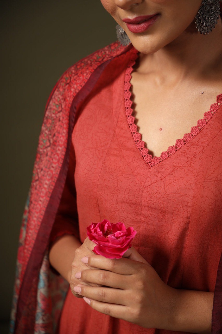 Women’s Premium Rayon Printed Suit Set with Pant & Dupatta | Ready-to-Wear Ethnic Set