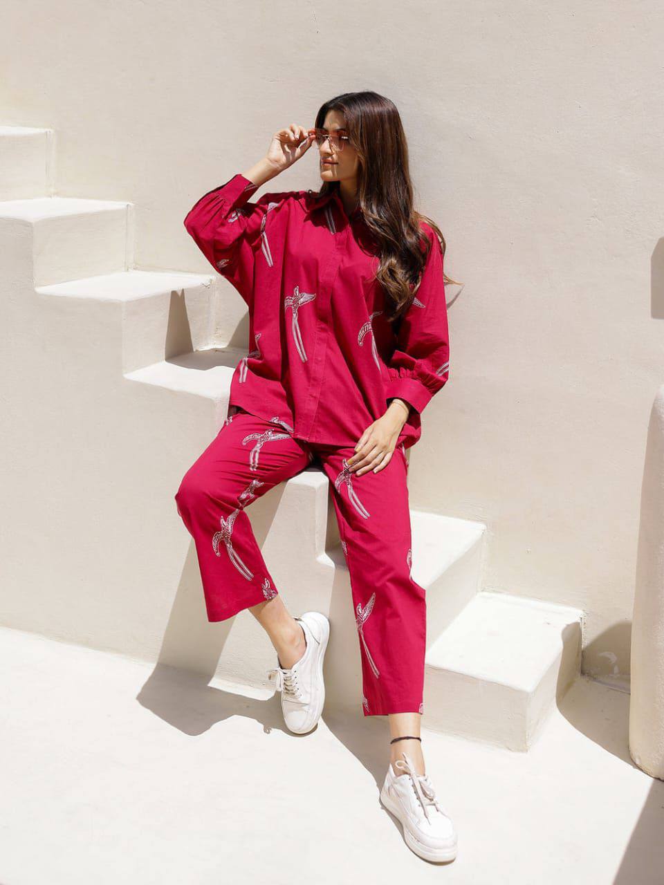 Women’s Printed Co-Ord Set – Stylish Shirt & Pant Set for Casual & Resort Wear