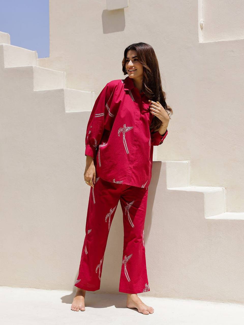 Women’s Printed Co-Ord Set – Stylish Shirt & Pant Set for Casual & Resort Wear
