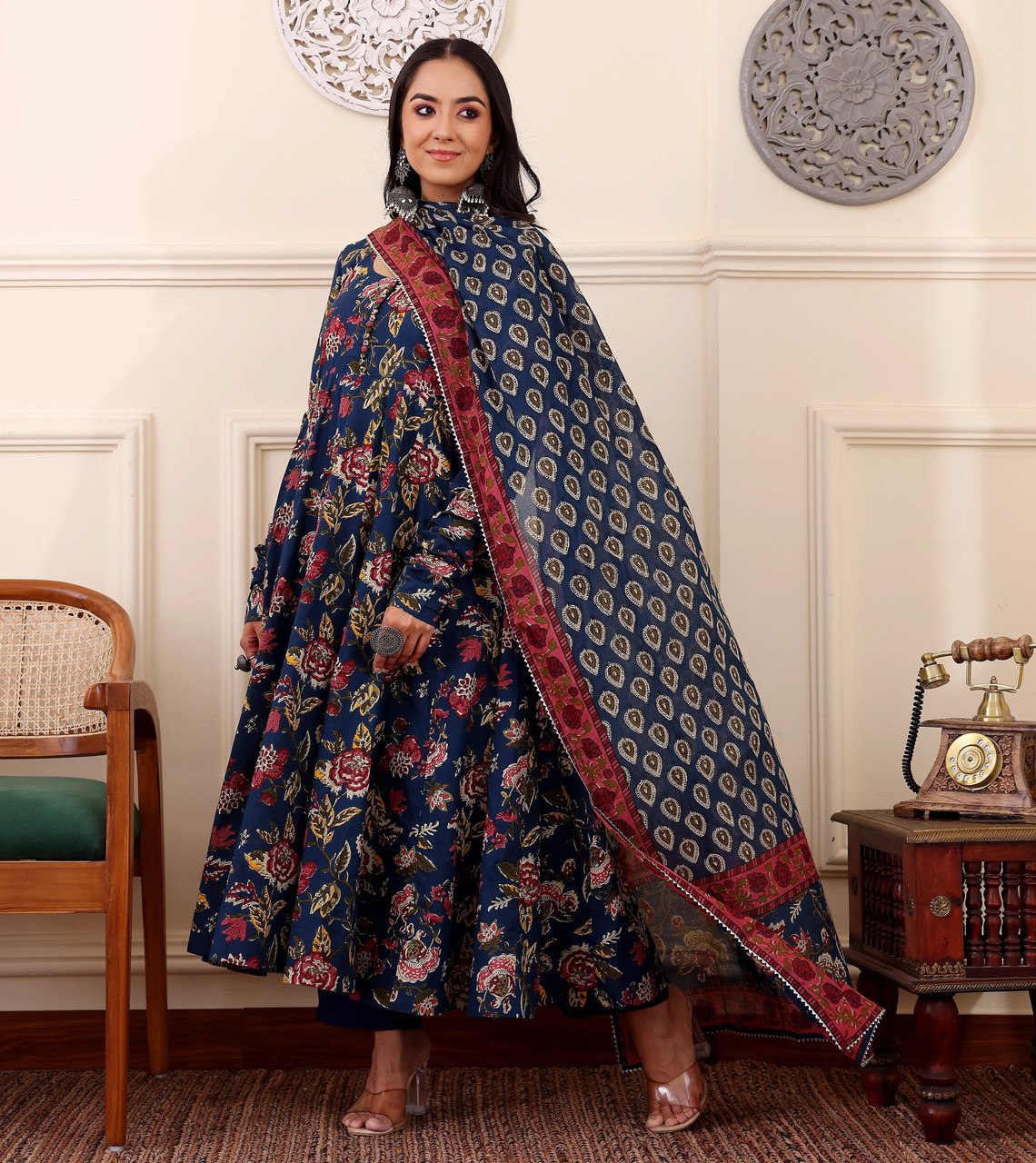 Women Cotton Silk  Kurta Pant Dupatta Set